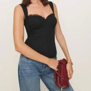Reformation Alisa Top in Black